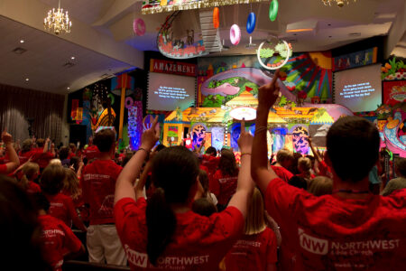 Crowd at IncrediWorld Amazement Park VBS in 2011
